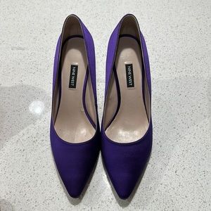 Nine West ~ Emmala Purple Satin Pointy Toe Pump
